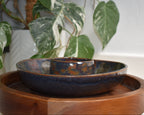 The Whole Spread – Handmade Ceramic Green, Blue, and Metallic Brown Glazed Chip & Dip Server