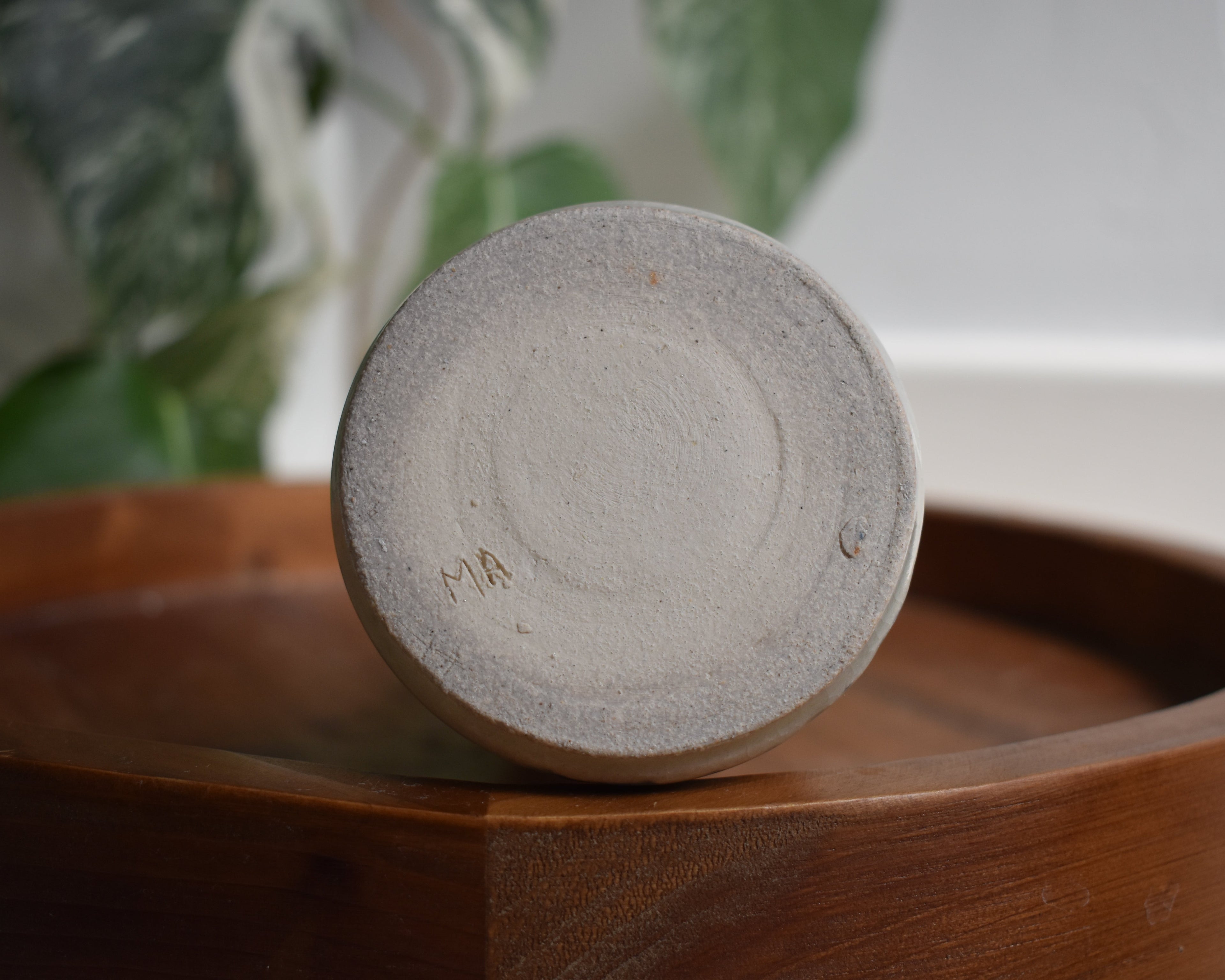 Threaded in Clay – Handmade Blue Stained Doily-Impression Ceramic Flower Vase