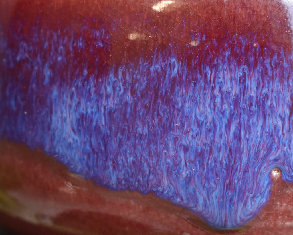 Handmade Ceramic Vortex Berry Bowl – Plum, Cobalt and Violet Fruit Washer