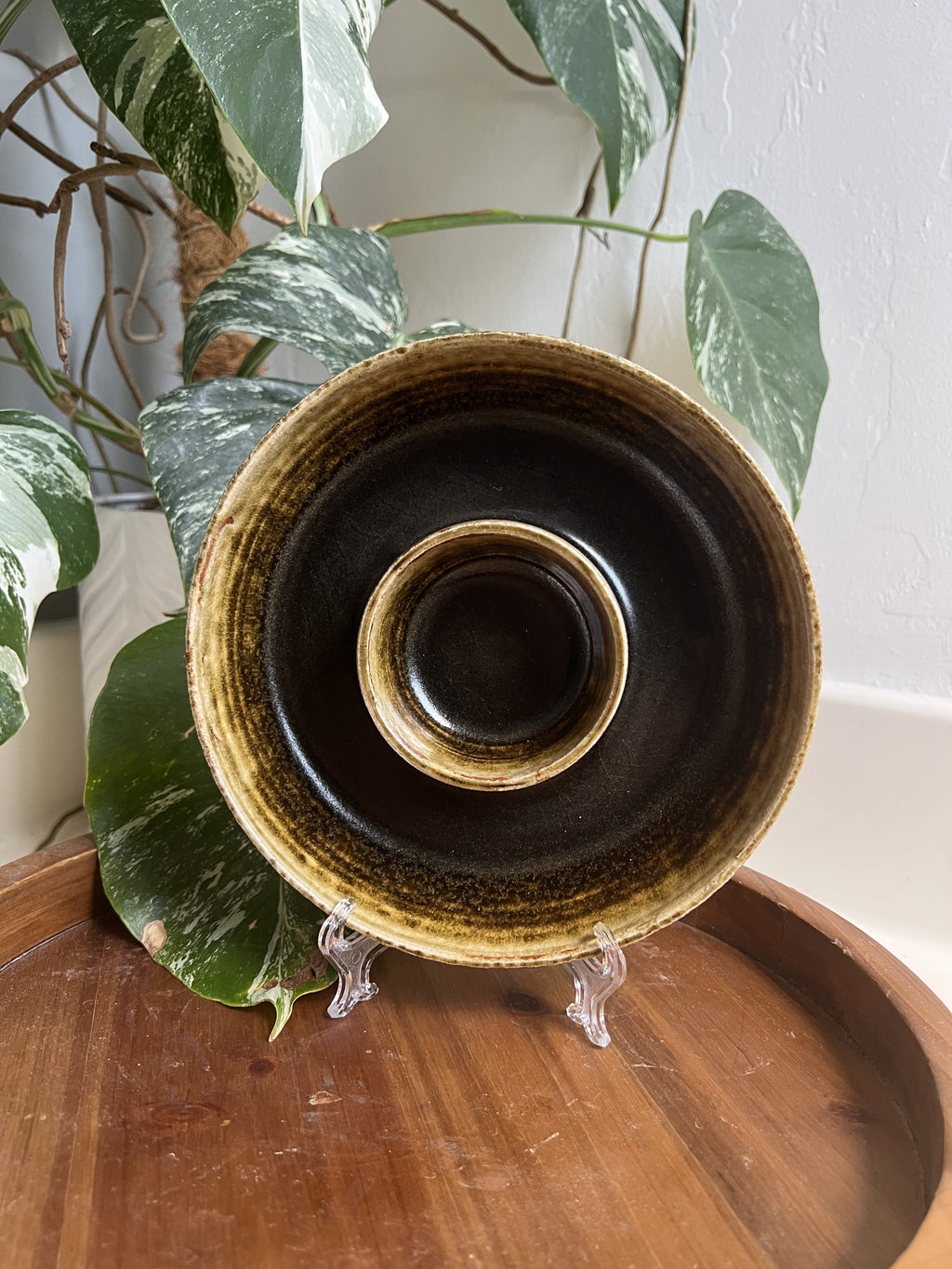 A Little on the Side – Textured Olive Glaze Ceramic Snack & Dip Bowl