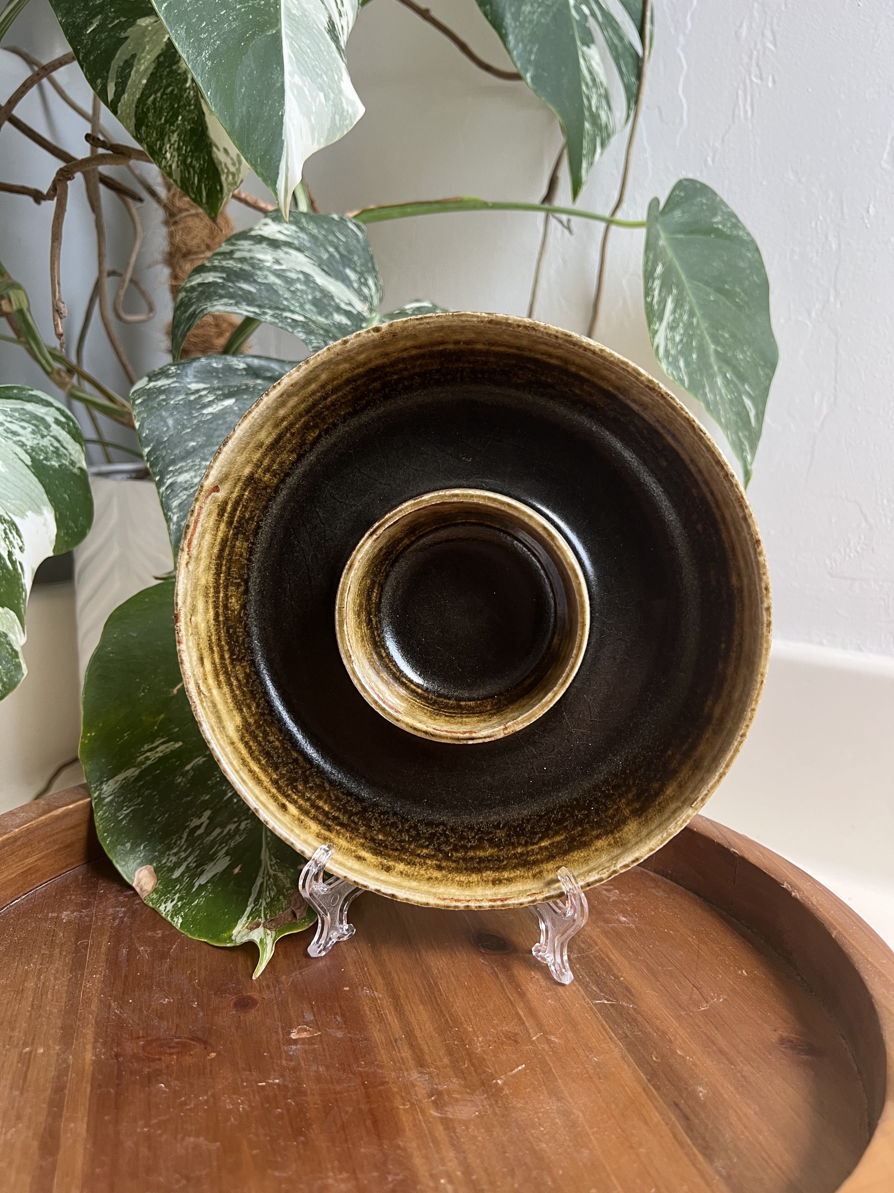A Little on the Side – Textured Olive Glaze Ceramic Snack & Dip Bowl