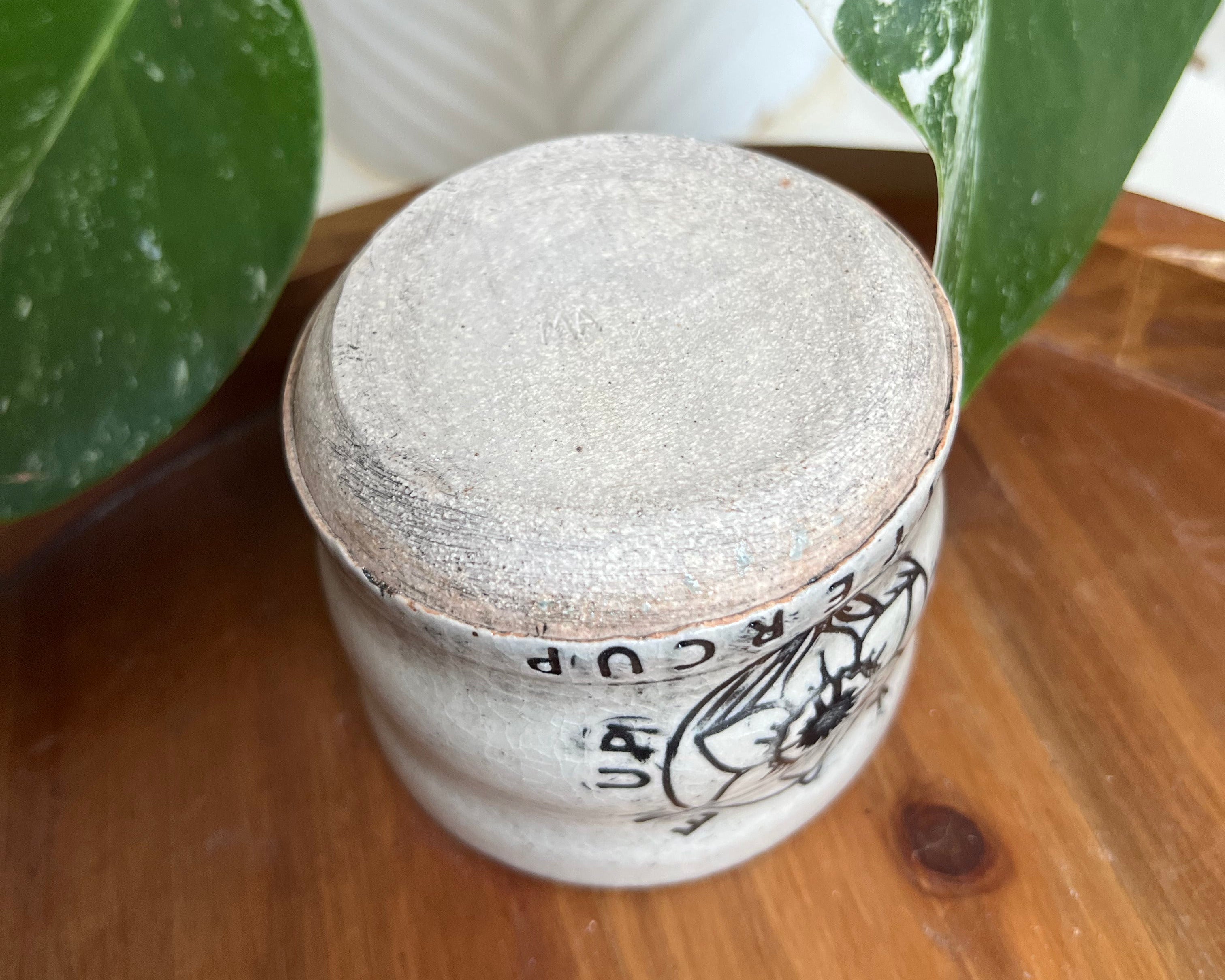 “Fuck ’Em Up Buttercup” Small Ceramic Travel Mug – 6 oz Handmade Cup