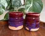 Berry Drip Ceramic Juice Cups – Set of 2 Handmade Pottery Tumblers