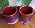 Berry Drip Ceramic Juice Cups – Set of 2 Handmade Pottery Tumblers